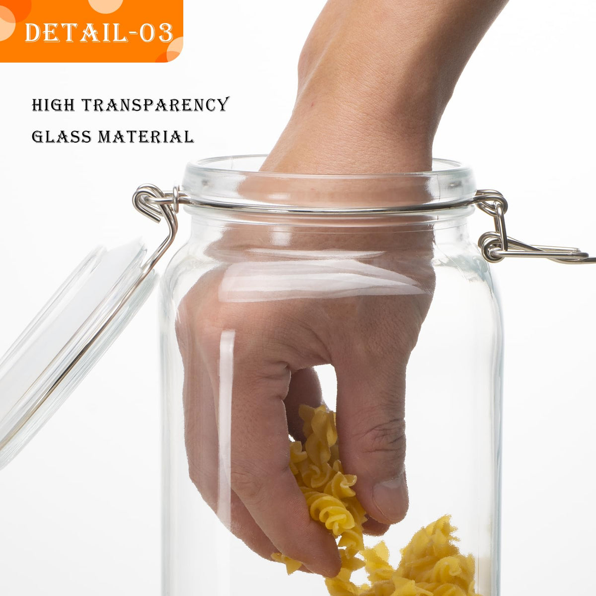 LOOIOOJ pantry organization display with sleek, modern glass jars