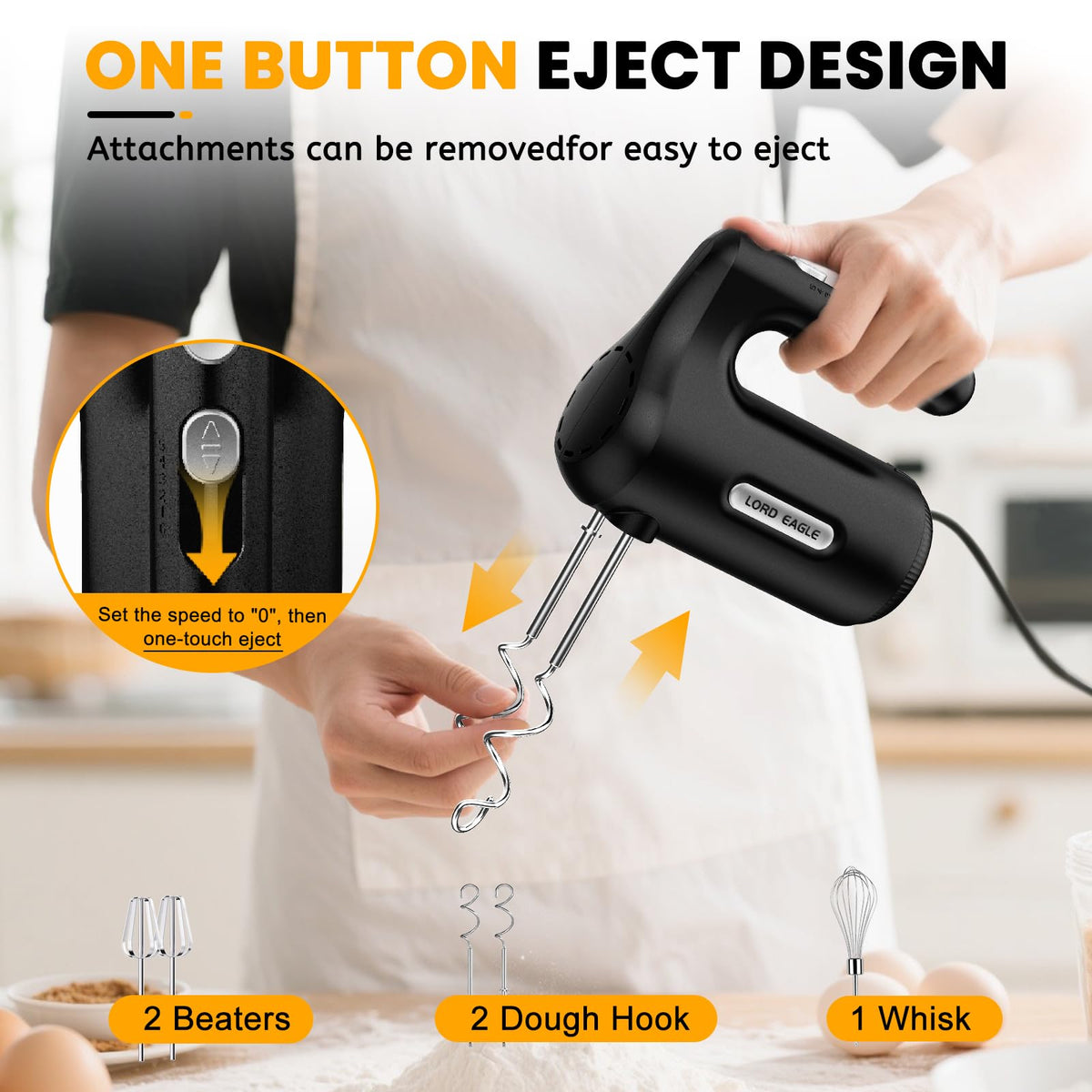 Lord Eagle compact design; ergonomic handle reduces wrist fatigue