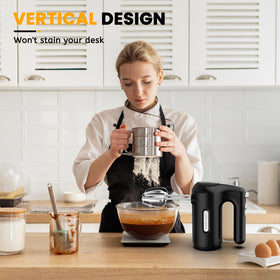 Lord Eagle compact hand mixer side view; lightweight for comfortable use