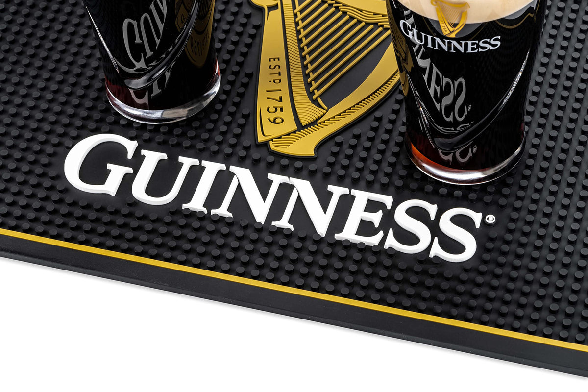 LORD'S ROCKS Guinness bar mat displays licensed logo for premium home bars.