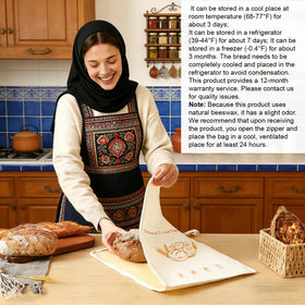Large-capacity Lorine bag holds sourdough and baguettes easily.