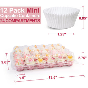 LotFancy cupcake carrier boxes with dome lid protecting frosting while showcasing treats.