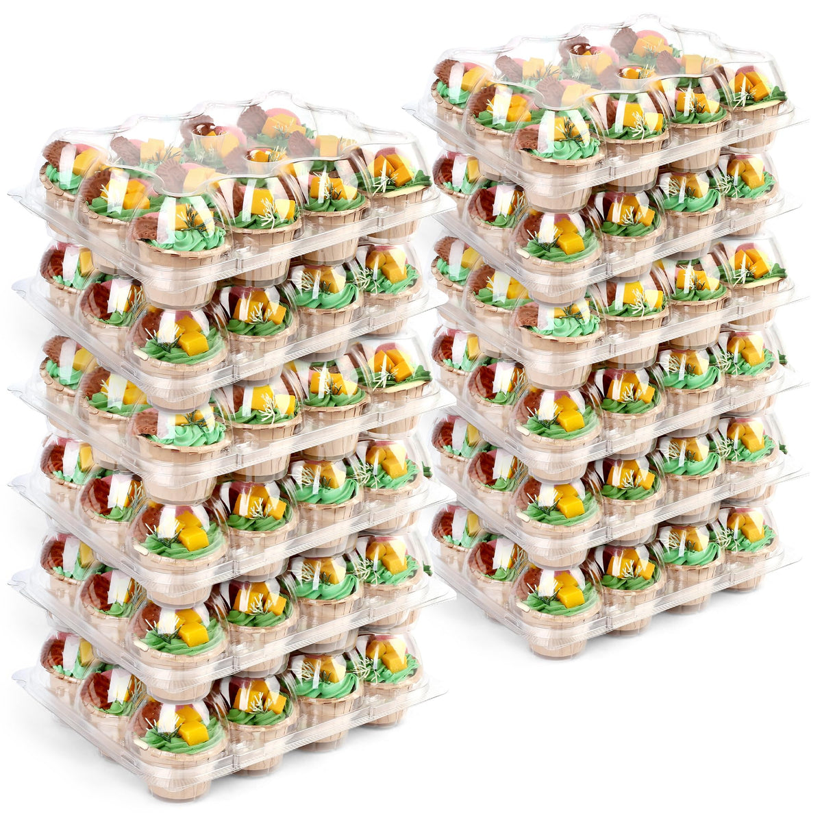 LotFancy cupcake containers 12-count shown for organized, spill-free transport of 12 cupcakes.