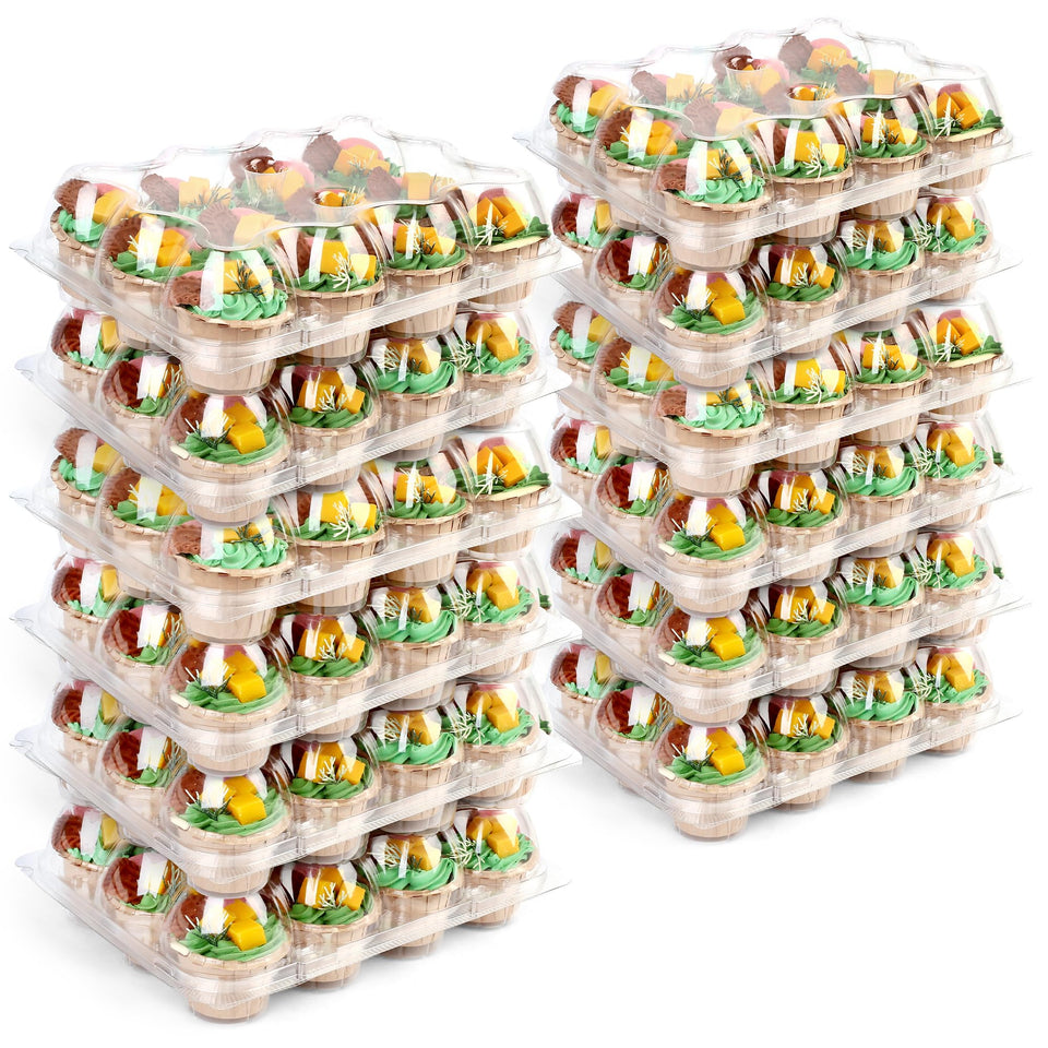 LotFancy cupcake containers 12-count shown for organized, spill-free transport of 12 cupcakes.