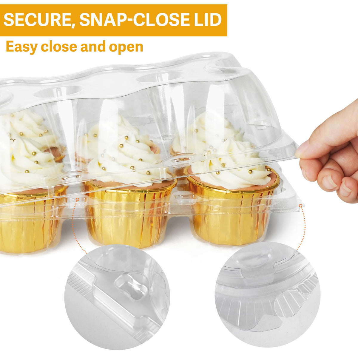 LotFancy reinforced lid supports protect frosting during transport.