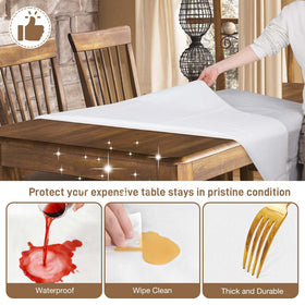 LotuFlor pad features flannel backing that keeps the tablecloth in place.