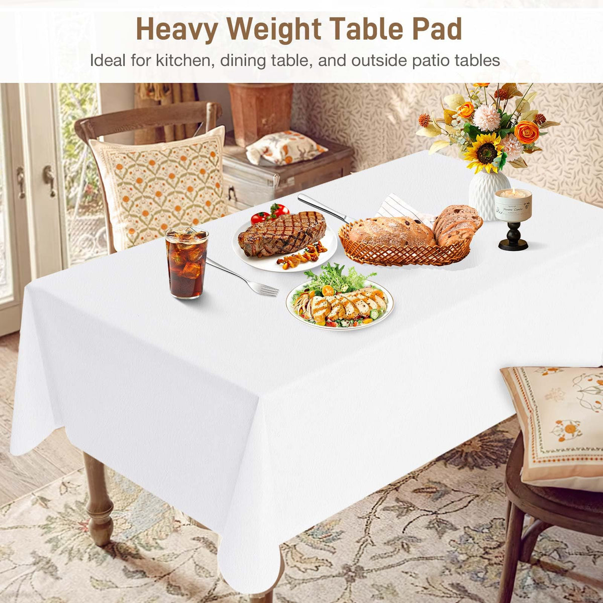 LotuFlor pad can be used under a tablecloth for a clean, wrinkle-free look.