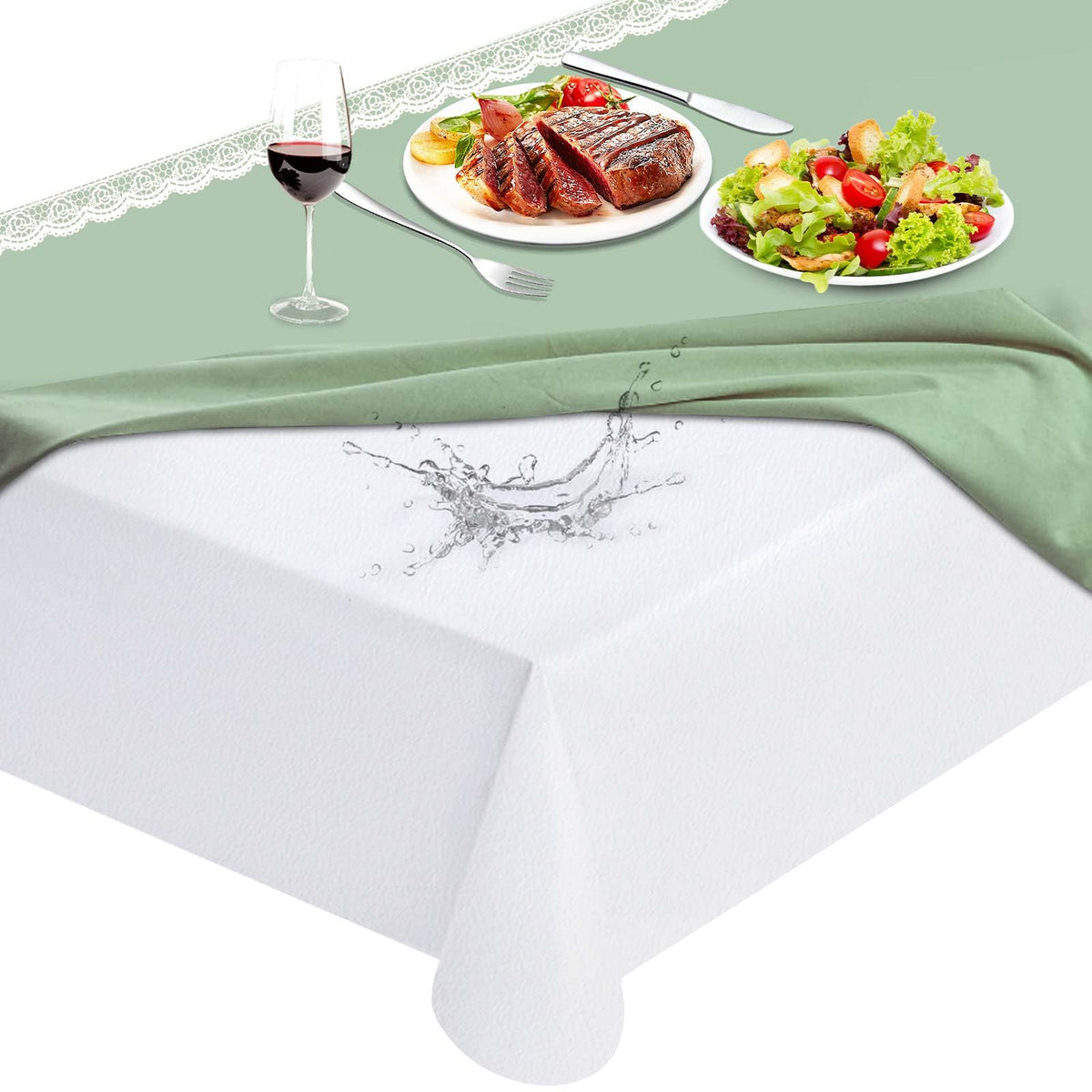 LotuFlor table protector pad waterproof surface for quick spill cleanup