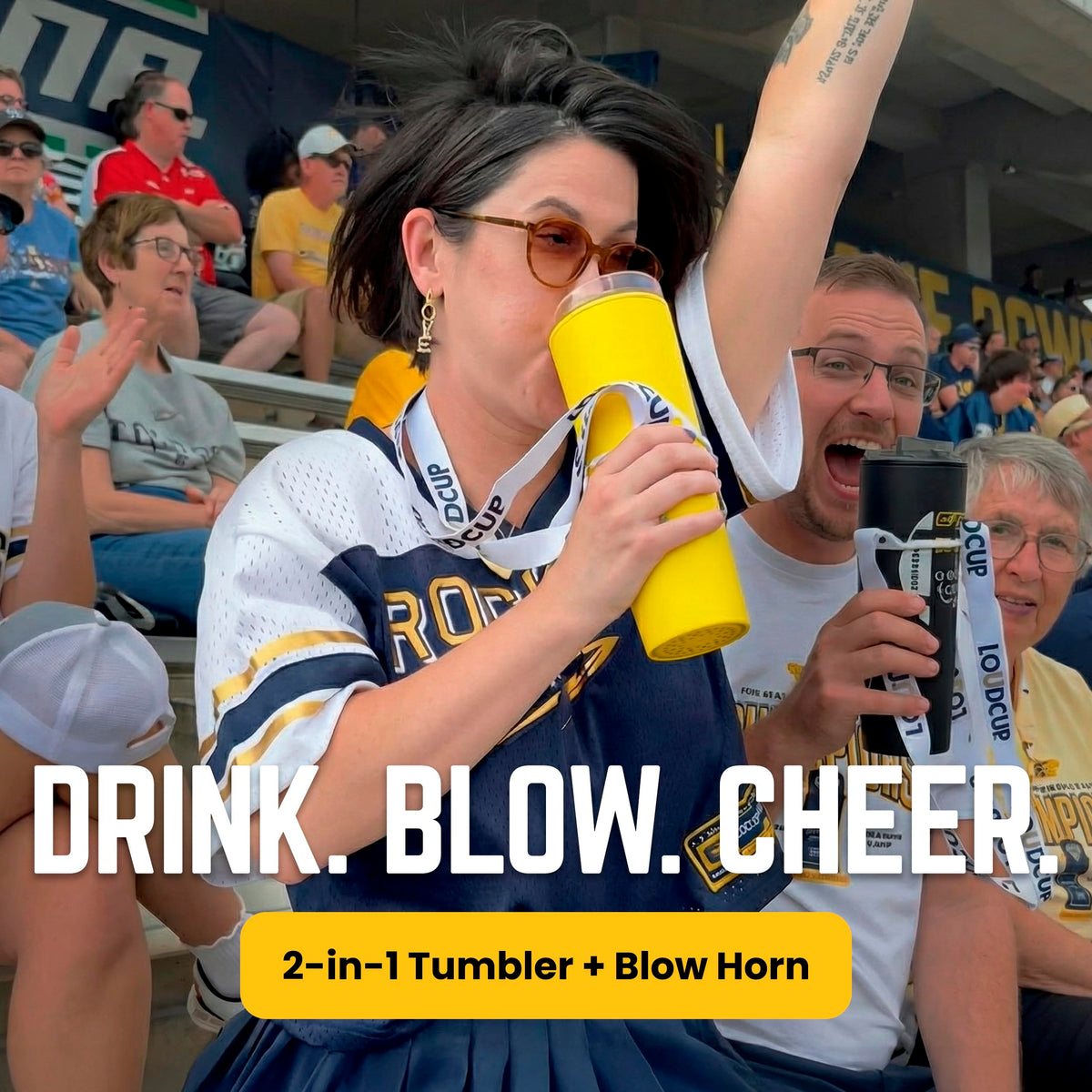 LoudCup 23oz durable BPA-free tumbler ready for tailgates and daily use