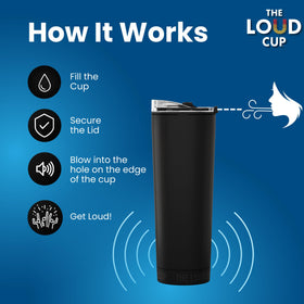 LoudCup built-in horn tumbler ready to roar without extra gadgets.