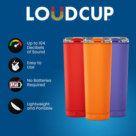 LoudCup 23oz tumbler delivers refreshing drinks while amplifying cheers.
