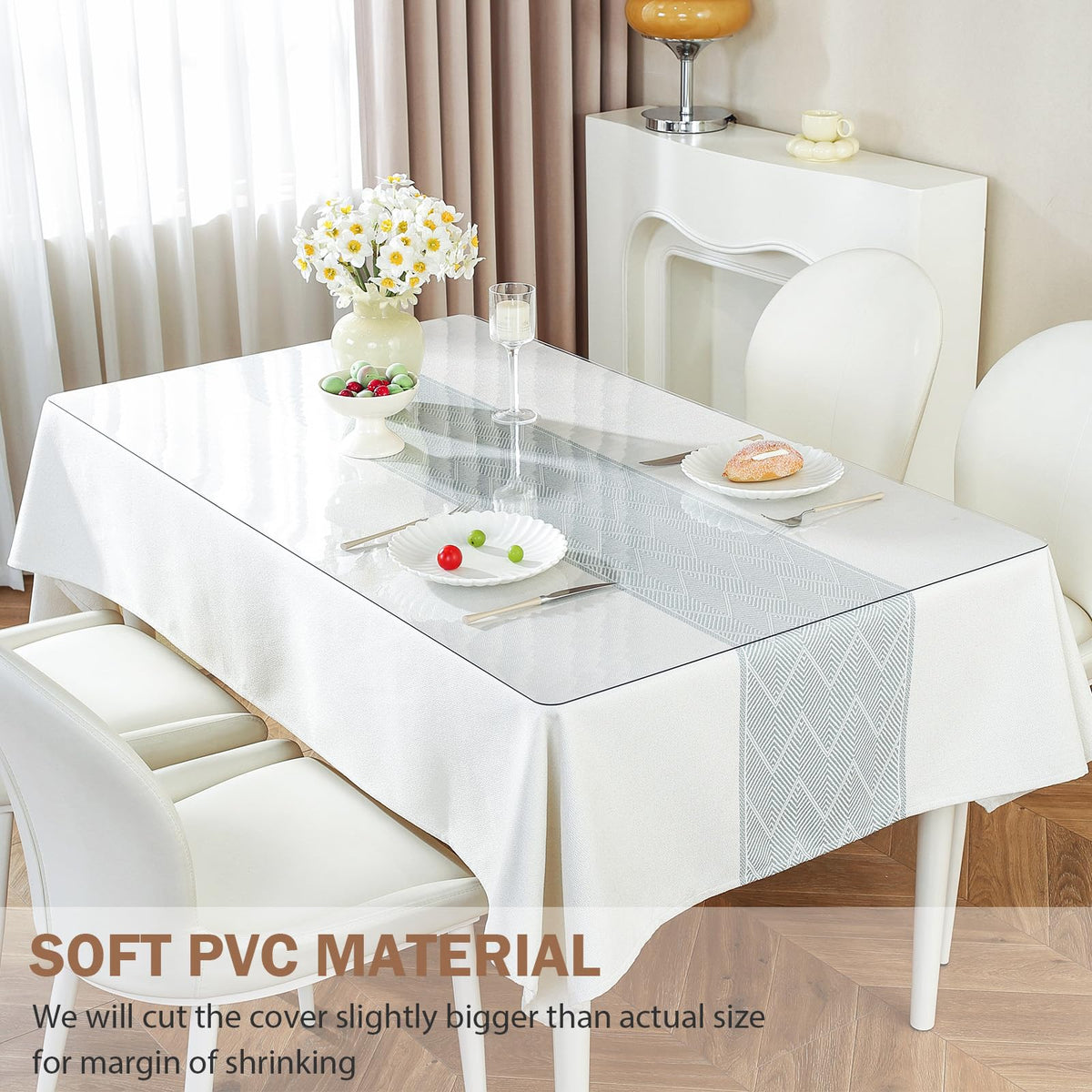 LovePads Clear Desk Mat cut-to-fit used to shape irregular tabletops