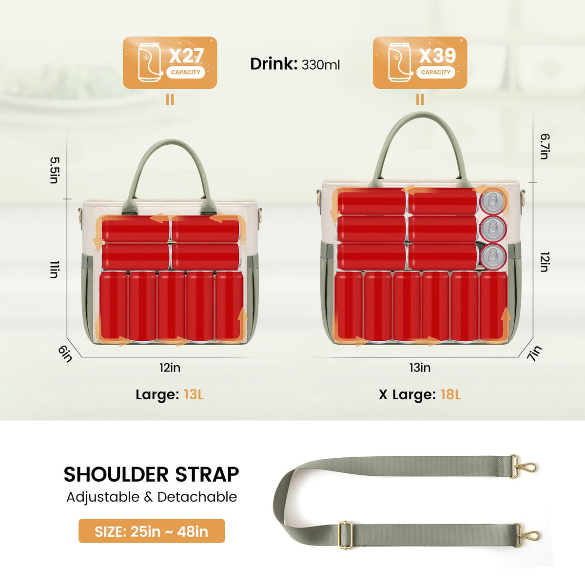 LOVEVOOK insulated lunch bag durable strap offers comfortable carrying on commutes.