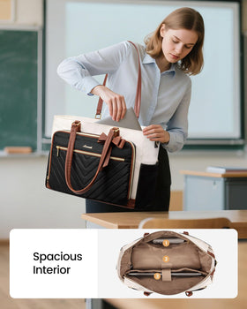LOVEVOOK laptop-padded compartment protects devices in a stylish tote