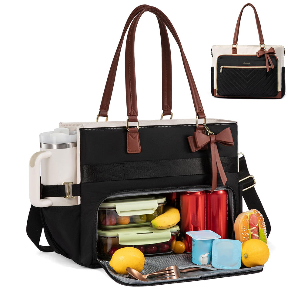 LOVEVOOK lunch tote insulated compartment keeps meals warm during commutes.