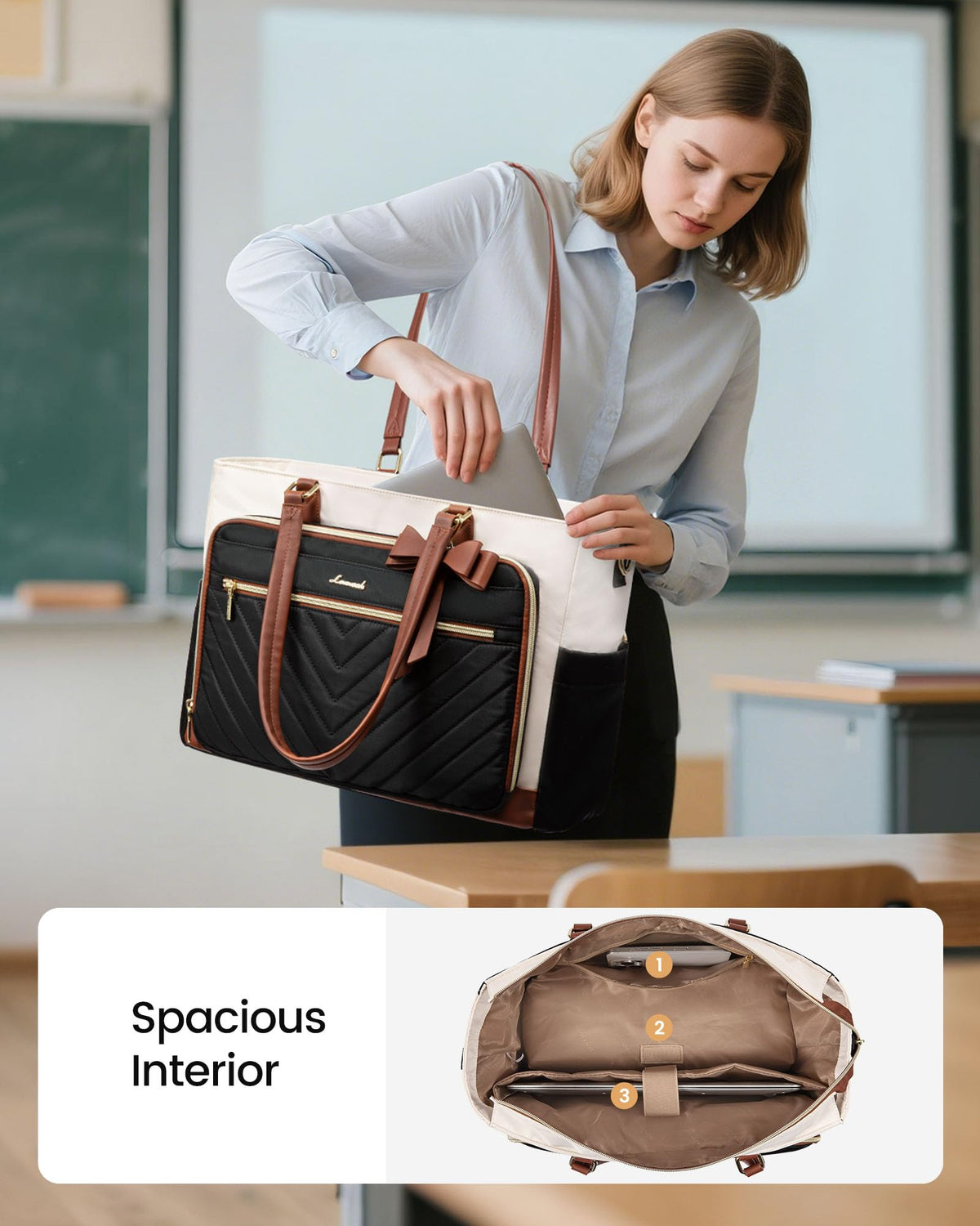 LOVEVOOK multipocket organization tote keeps essentials within easy reach.