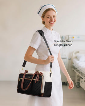 LOVEVOOK tote bag front view shows spacious organization for daily use