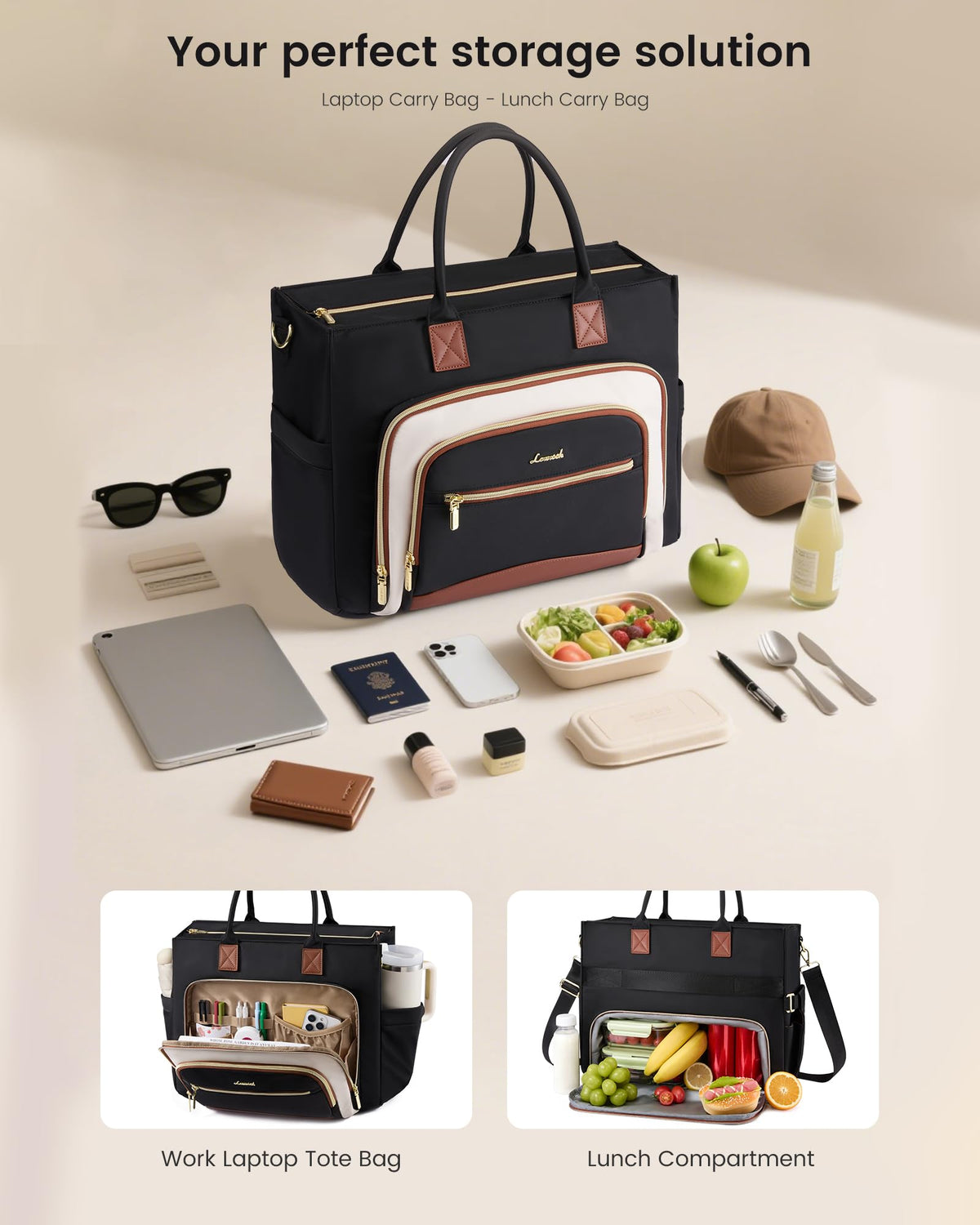 LOVEVOOK 15-6 inch laptop compartment protecting a device during commute.