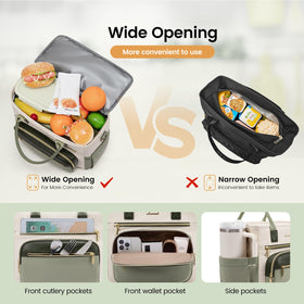 LOVEVOOK insulated lunch bag durable strap and handle for comfortable carrying.