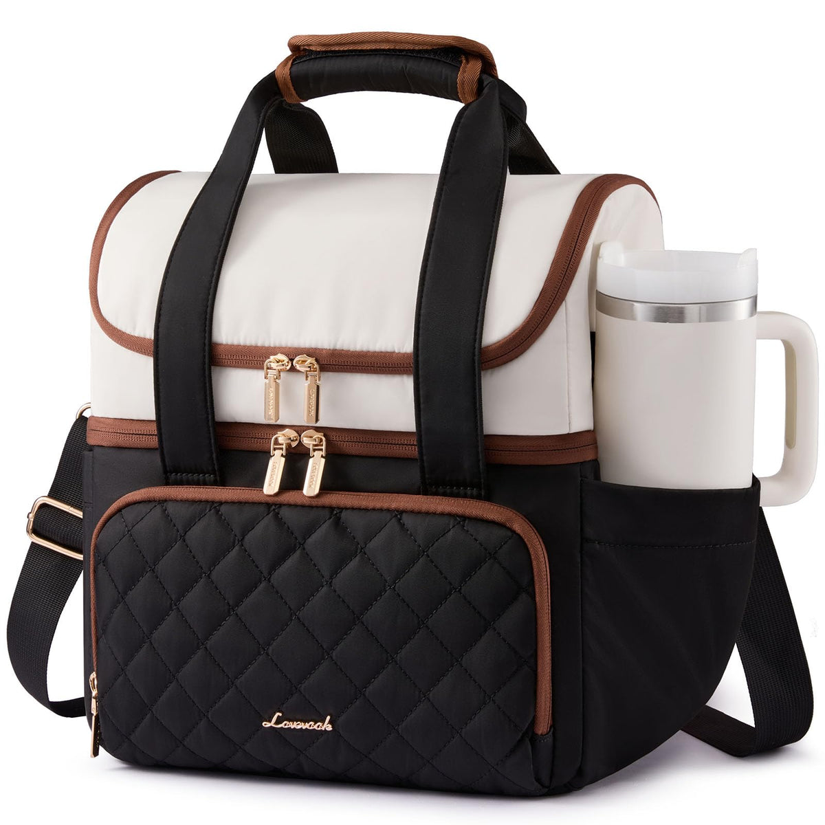 LOVEVOOK insulated lunch bag open U-shaped top view for easy meal access.