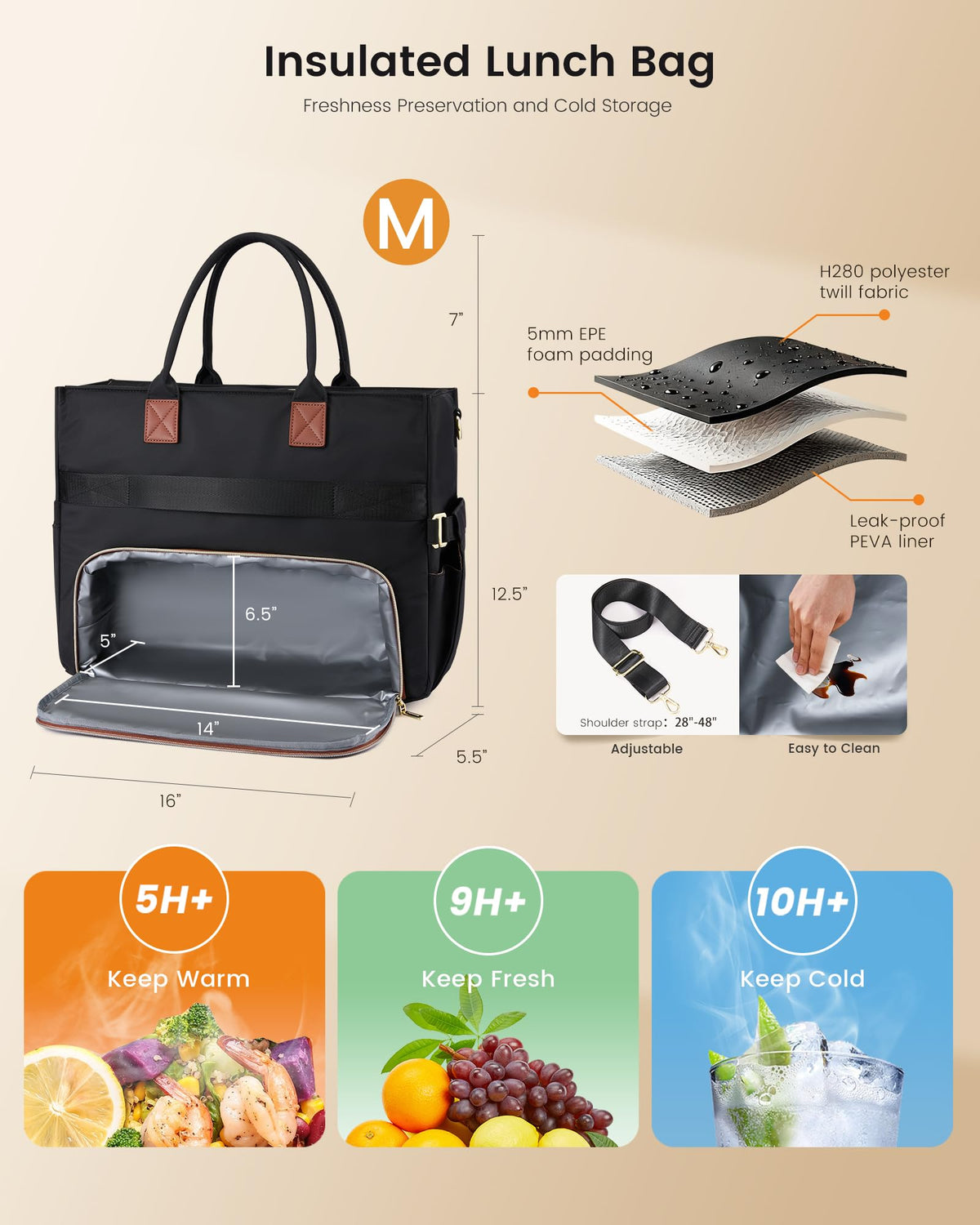 LOVEVOOK laptop compartment fits a 15.6-inch device for on-the-go work.