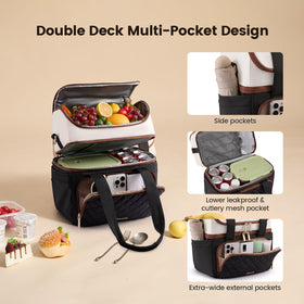 LOVEVOOK insulated lunch bag PEVA lining provides waterproof, leak-proof protection.