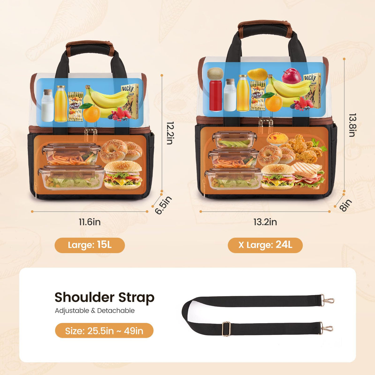 LOVEVOOK lunch bag in use at work or picnics for meals on the go.