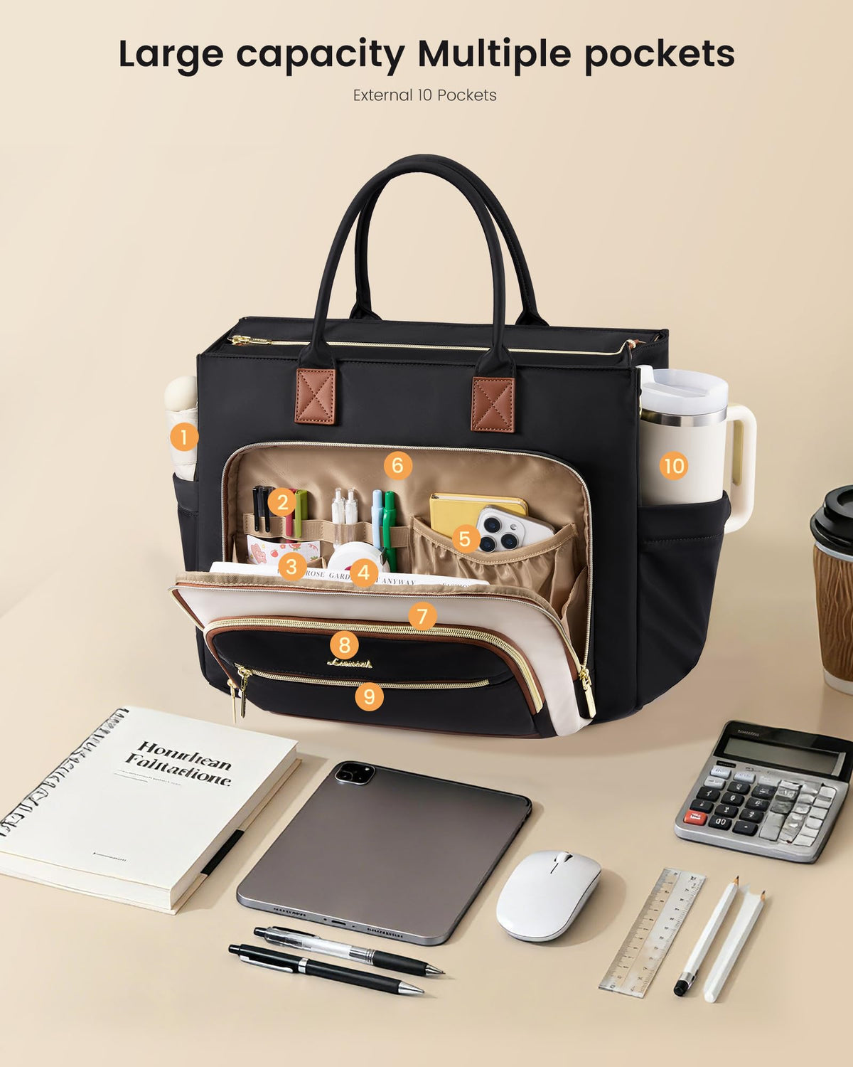 LOVEVOOK professional-casual use shows versatile 2-in-1 storage for teachers and nurses.