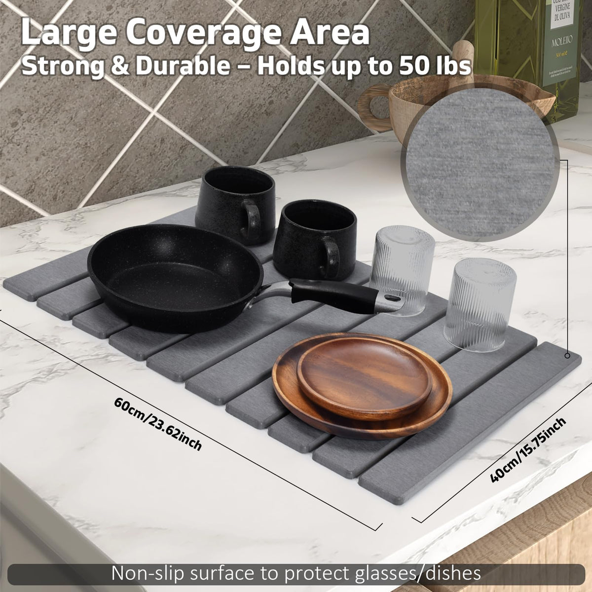 Lprmnnc diatomaceous earth mat ultra-absorbent for quick dry