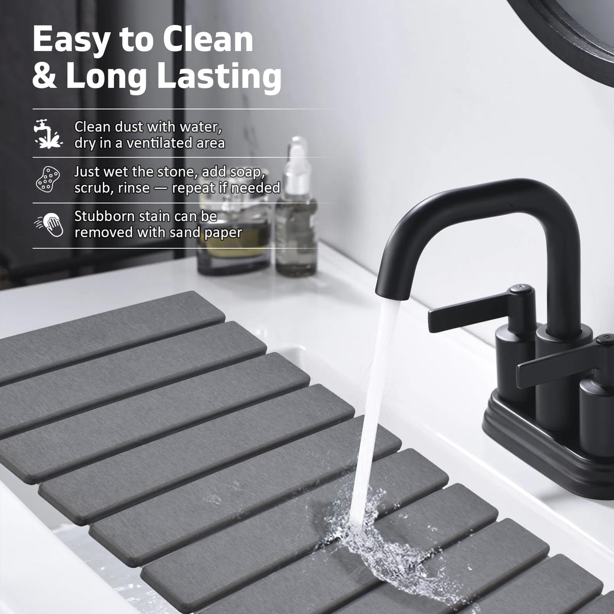Lprmnnc multi-purpose drying mat supports cups, bottles, dishes