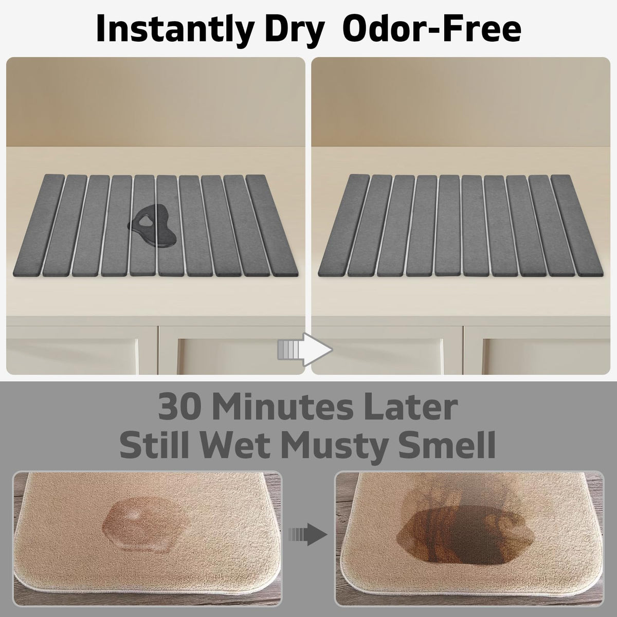 Lprmnnc stone drying mat collapsible design saves drawer space