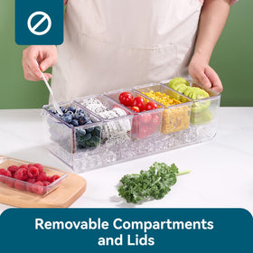 Luckore condiment tray removable lid doubles as extra storage