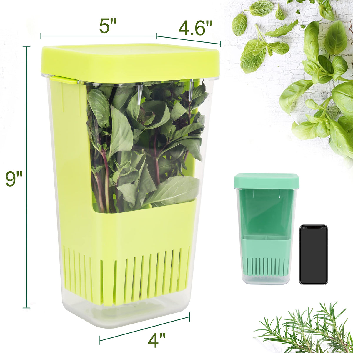 LUVCOSY herb keeper shows organized storage with a removable divider.