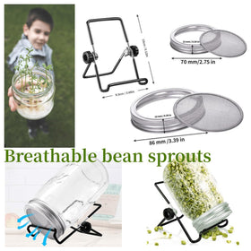 Lulonpon sprout jar kit: filter covers protect seeds while promoting drainage