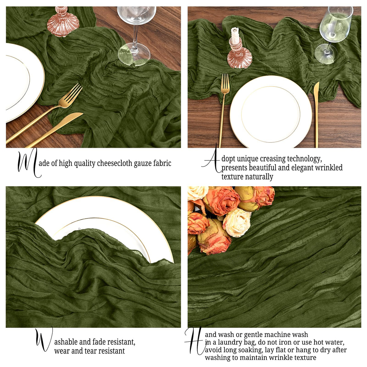 Lumaycens wedding decor table runner enhances rustic wedding centerpieces.
