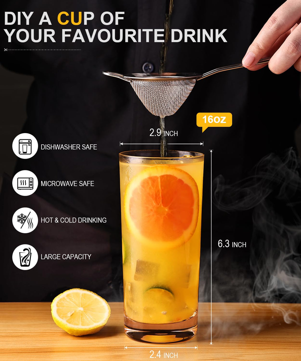 Luna Manta dishwasher-safe and microwave-safe glassware for easy cleanup.