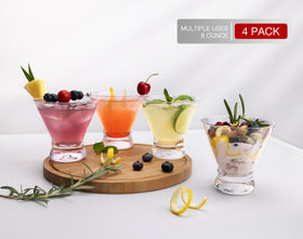 LUNA & MANTHA stemless design with classic silhouette and modern stability.