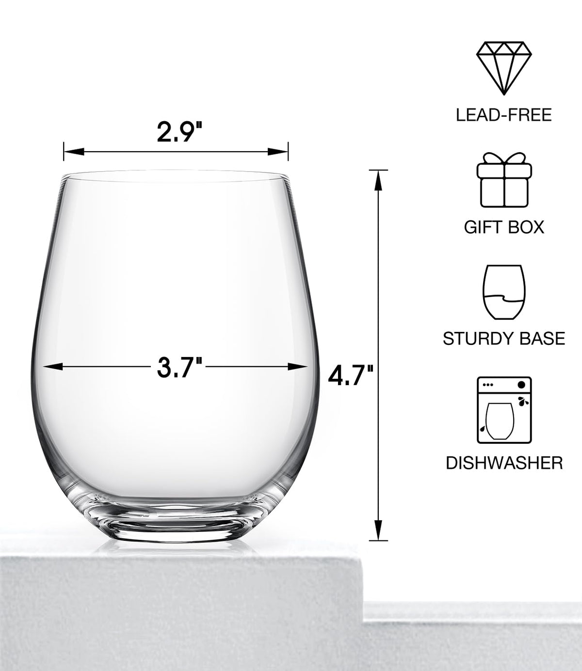 Luna & Mantha dishwasher-safe wine glasses simplify cleanup after entertaining.