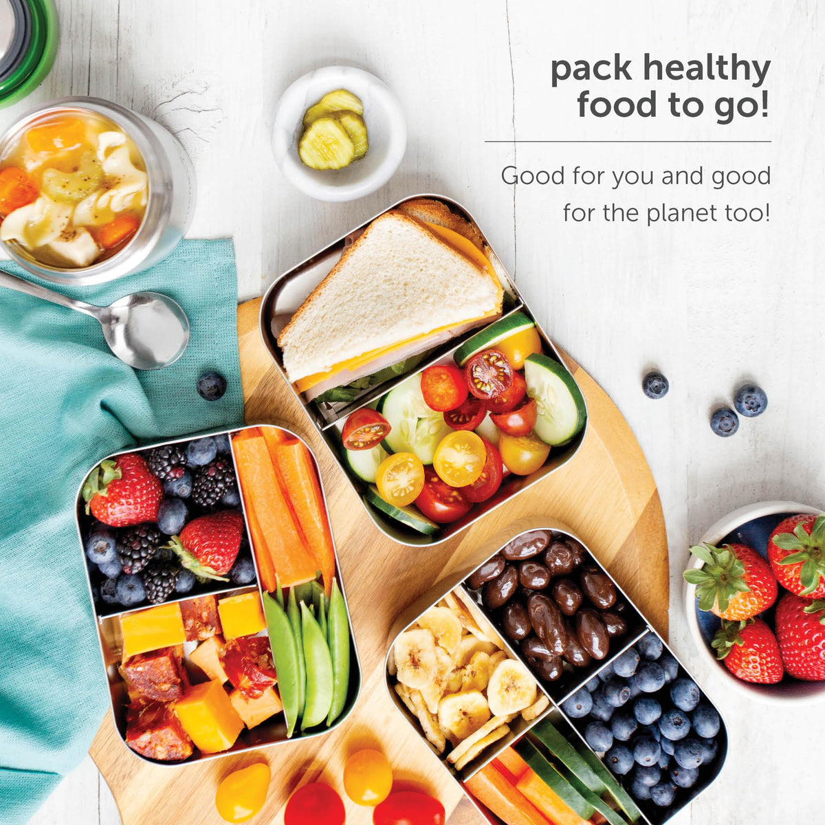 LunchBots Large Trio durable on the go for busy days