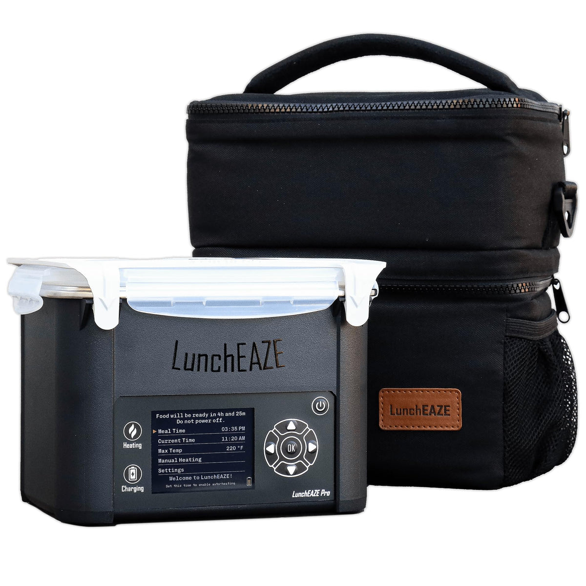 LunchEAZE Pro battery powers cordless heating for on-the-go meals.