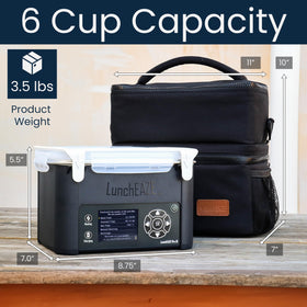 LunchEAZE XL insulated dual-chamber bag keeps lunch and drinks organized.