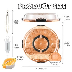 Luraxquty 24-slot deviled egg platter securely displays eggs at parties.