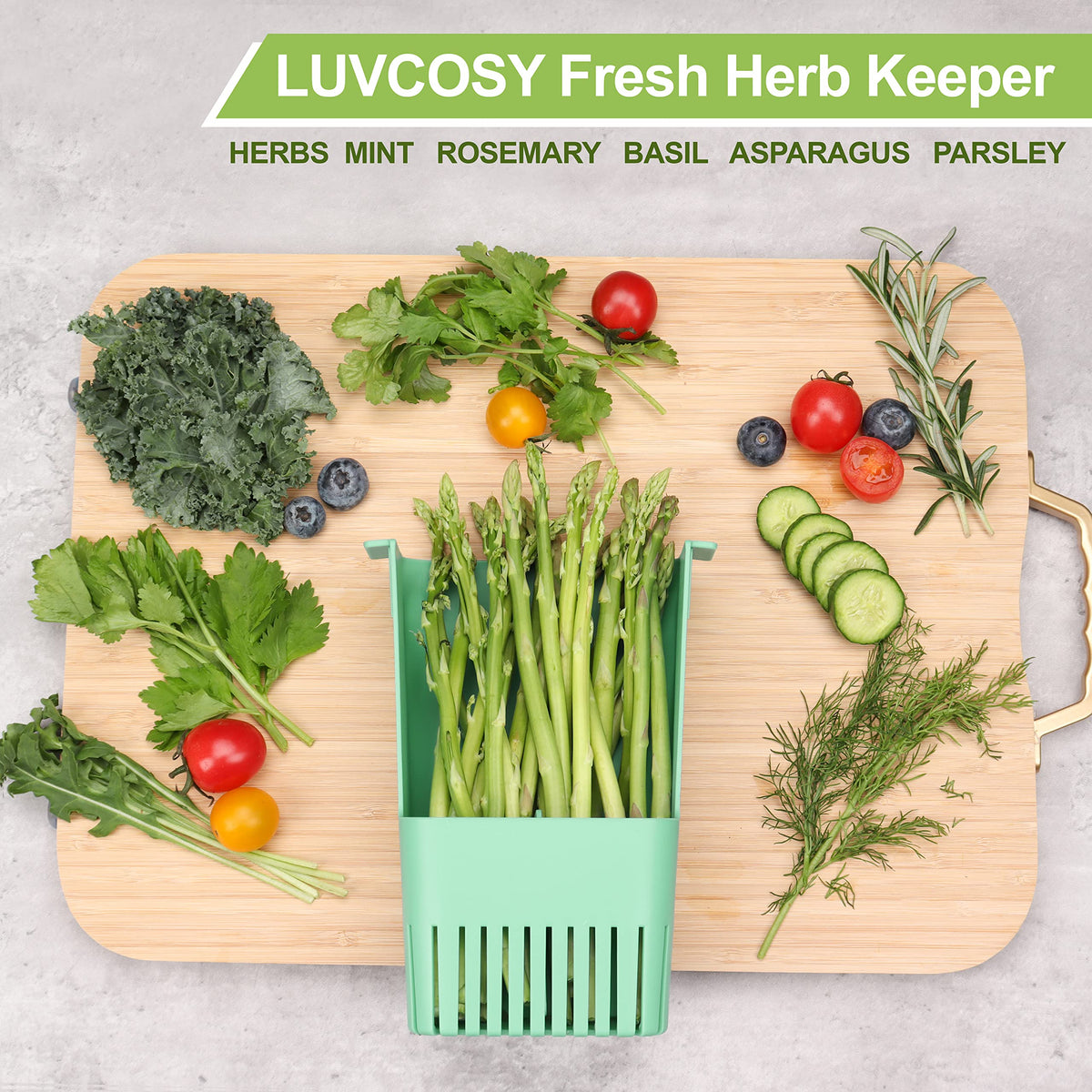 LUVCOSY BPA-free plastic construction for safe, durable herb storage.