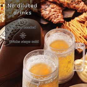 Luxail freezer mug in freezer demonstrates quick chilling for ready-to-drink pours