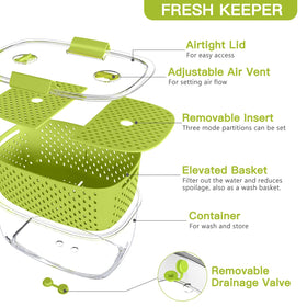 LUXEAR filter tray elevating produce to reduce surface moisture