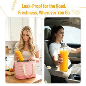 Luxfuel bottle for juicing keeps flavors vibrant in the fridge