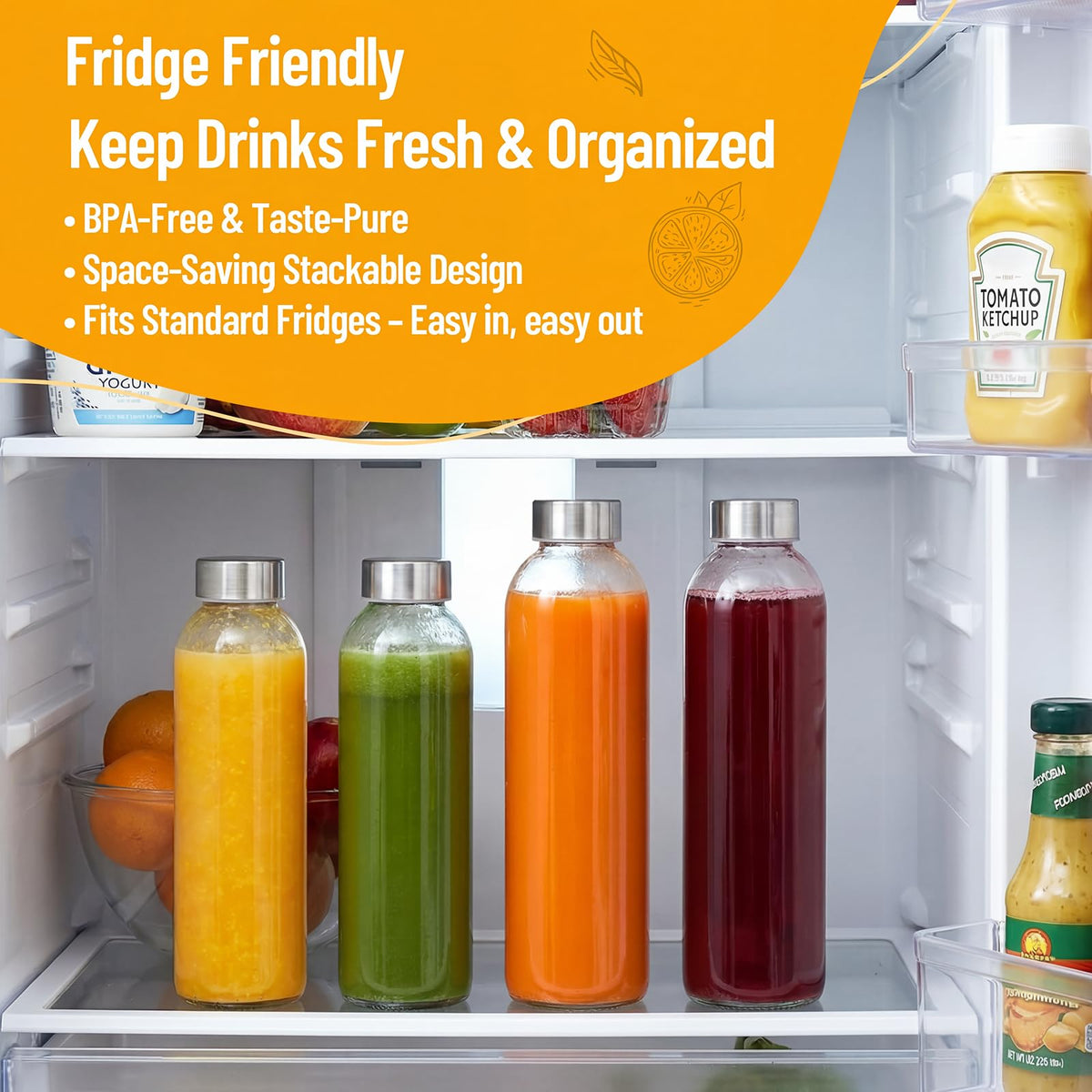 Luxfuel flavor-preserving glass bottle ideal for juices