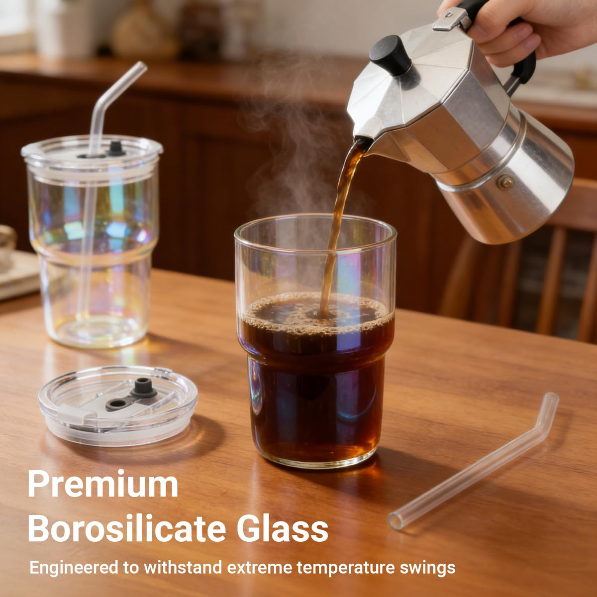 Luxfuel glass tumbler amber tea use stays fresh