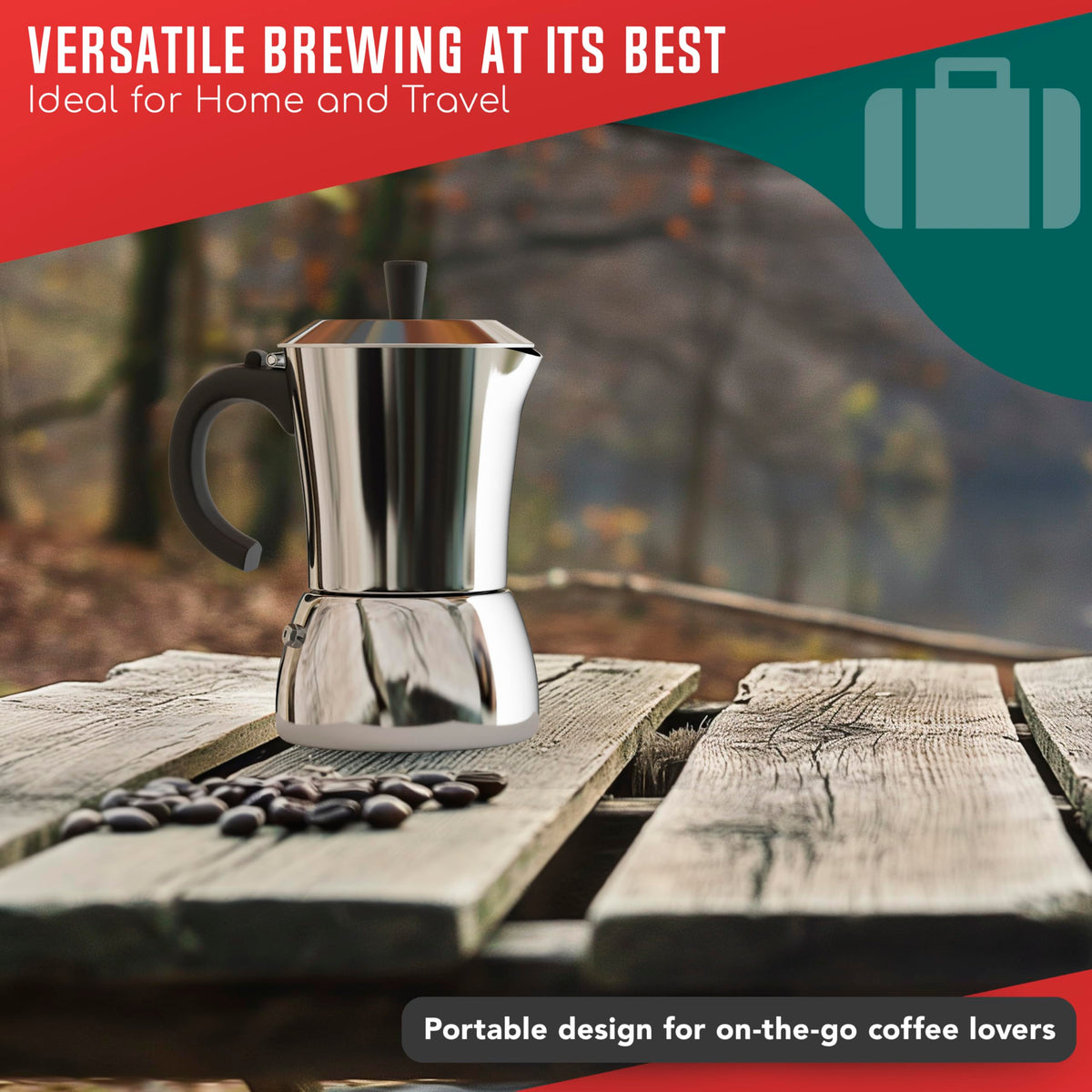 LuxHaus Moka Pot camping use for outdoors espresso