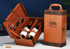 lxllnqh artificial-leather wine box exterior with smooth, luxurious finish.